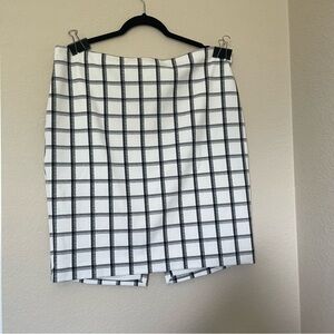 Express Black and White‎ Grid Pencil Skirt